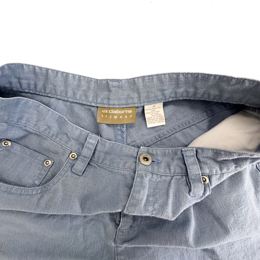 Vintage 90's Liz Claiborne Linen Blend Summer Shorts Minimal - 10 - Picture 6 of 6